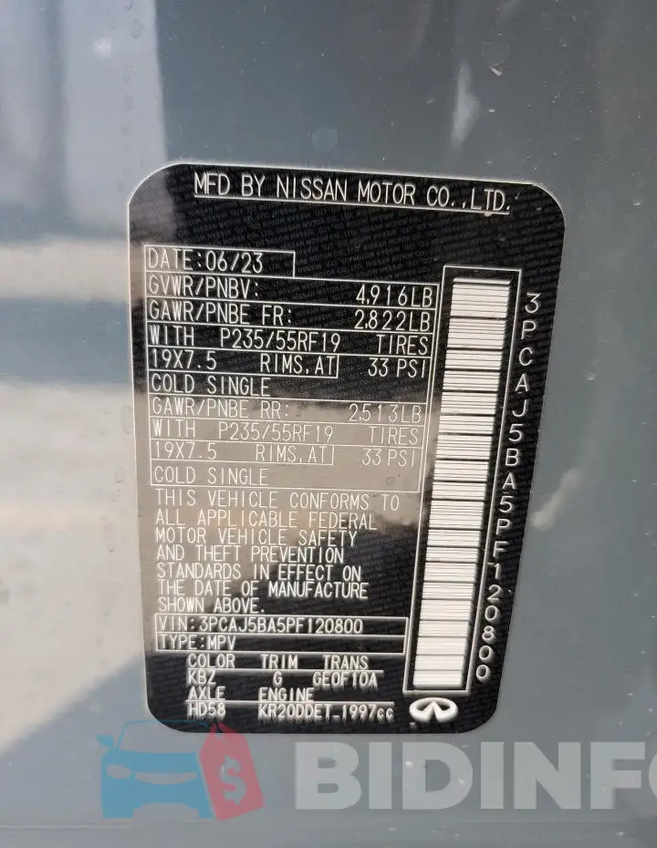 3PCAJ5BA5PF120800 Photo# 13