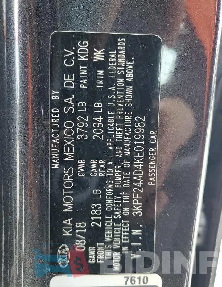3KPF24AD4KE019982 Photo# 12
