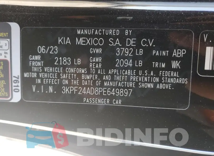 3KPF24AD8PE649897 Photo# 13