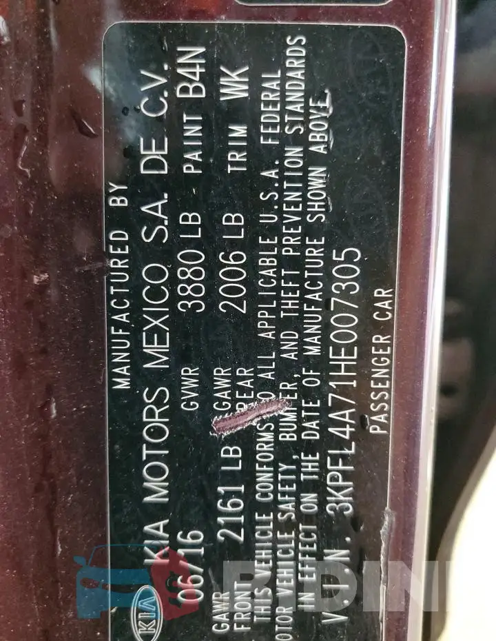 3KPFL4A71HE007305 Photo# 12