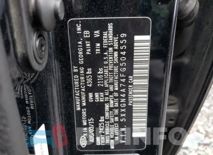 5XXGN4A74FG504559 Photo# 12