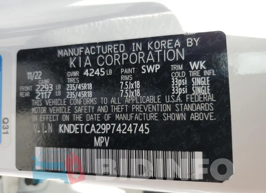 KNDETCA29P7424745 Photo# 13