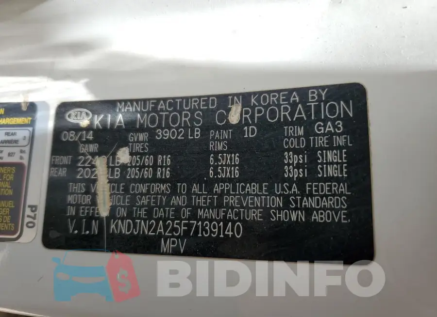 KNDJN2A25F7139140 Photo# 12