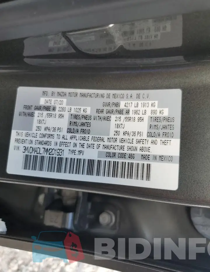 3MVDMADL7MM201931 Photo# 14
