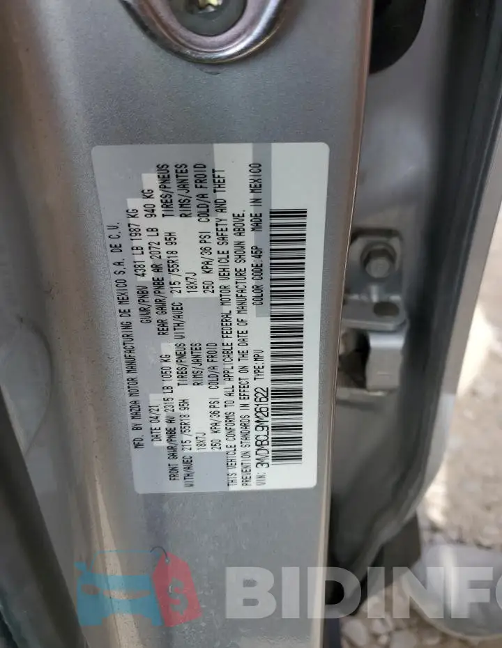 3MVDMBCL9MM261622 Photo# 13