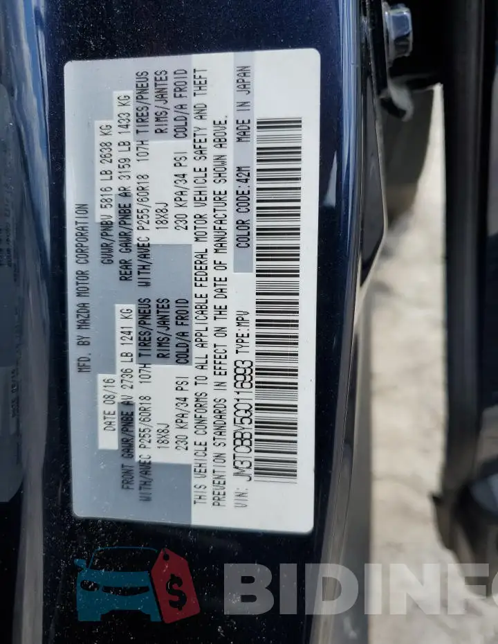 JM3TCBBY5G0116993 Photo# 13
