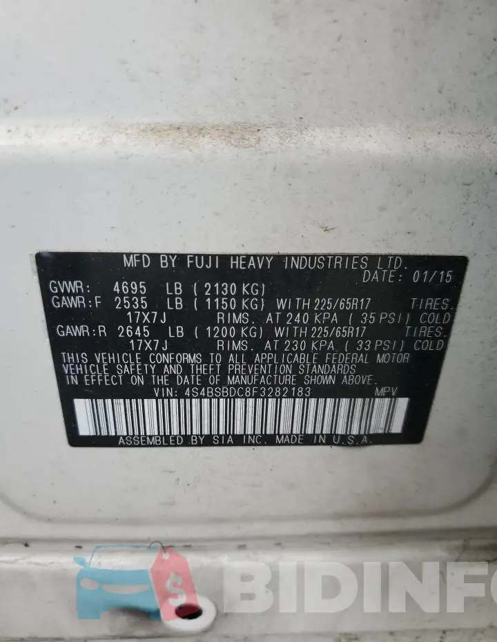 4S4BSBDC8F3282183 Photo# 13