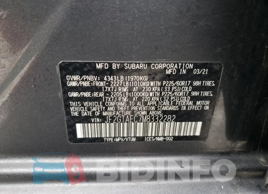 JF2GTAEC7M8332282 Photo# 12