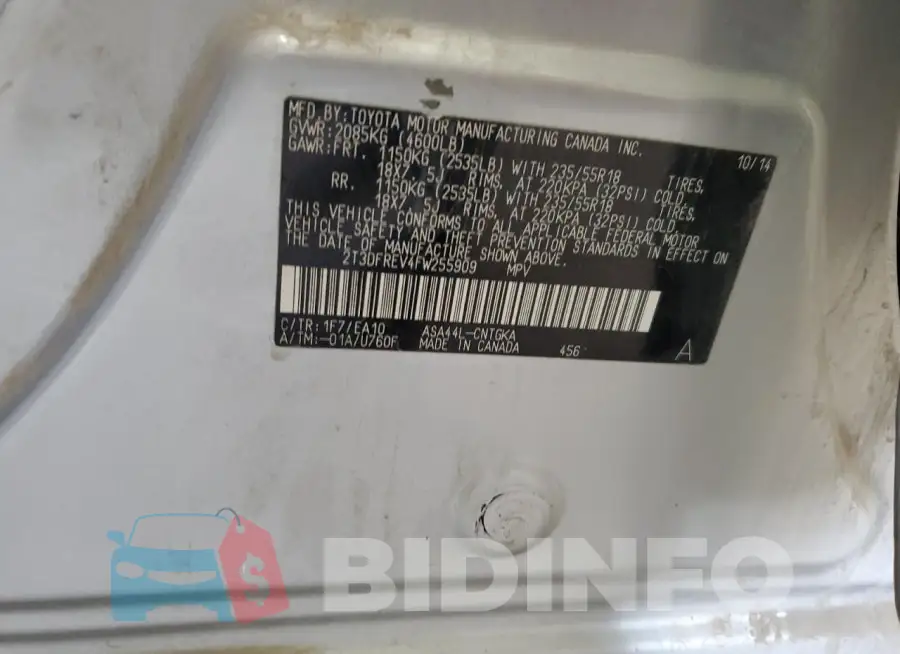 2T3DFREV4FW255909 Photo# 12