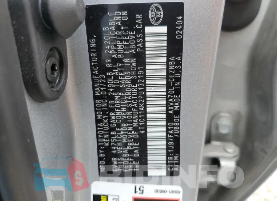 4T1C11AK2PU132191 Photo# 12
