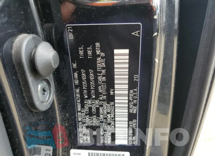 5TDKSKFC1MS040218 Photo# 13