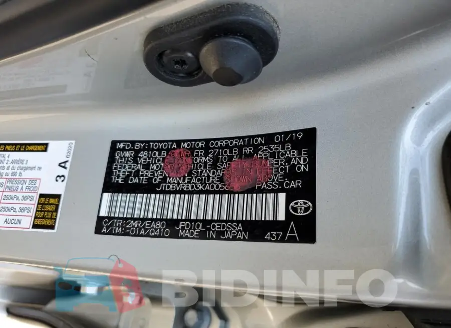 JTDBVRBD3KA005656 Photo# 12