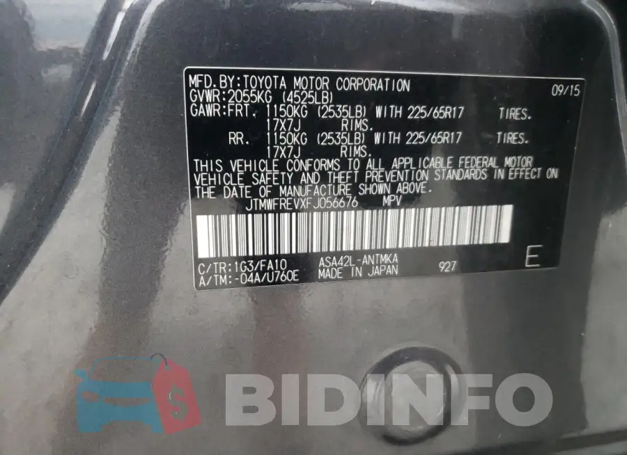 JTMWFREVXFJ056676 Photo# 13