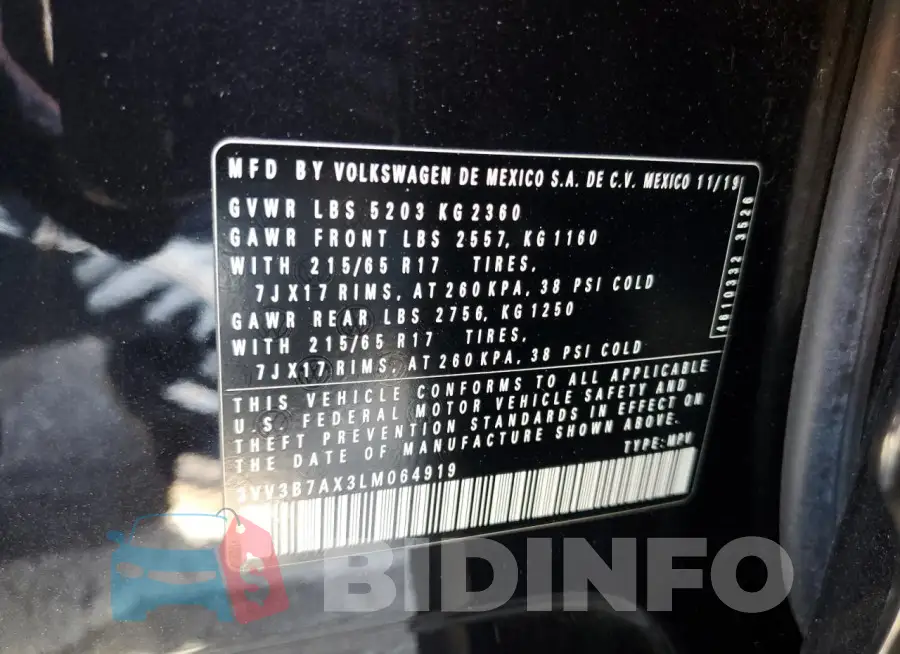 3VV3B7AX3LM064919 Photo# 12