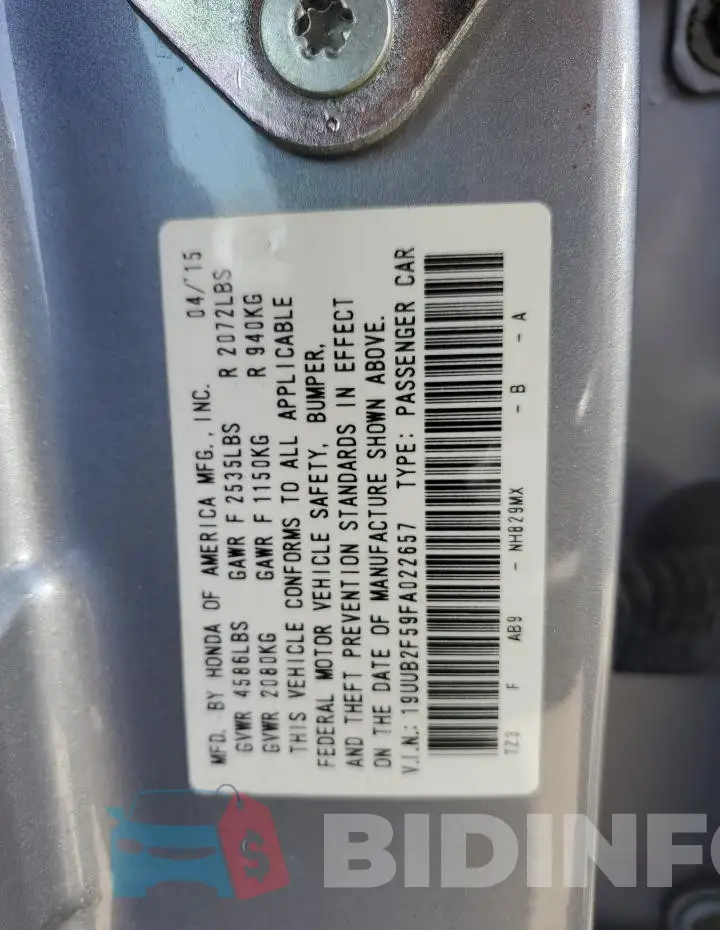 19UUB2F59FA022657 Photo# 12