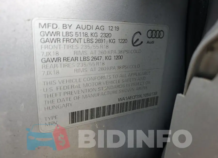 WA1AECF39L1058139 Photo# 13