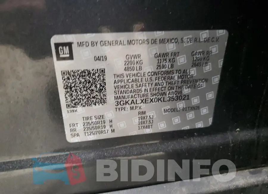 3GKALXEX0KL353021 Photo# 13