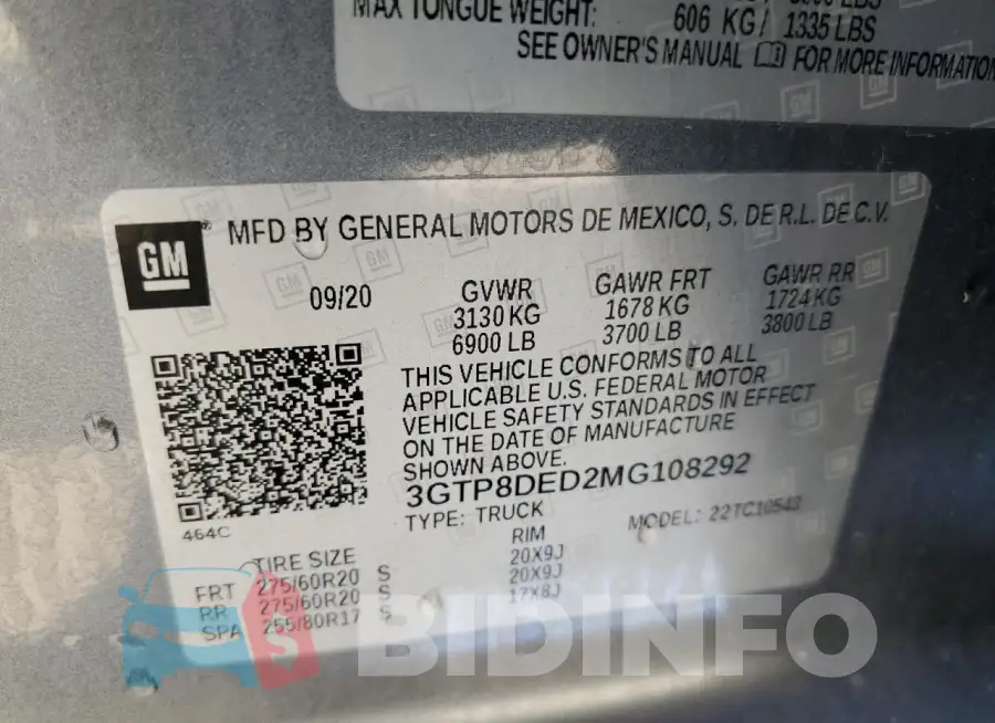3GTP8DED2MG108292 Photo# 13