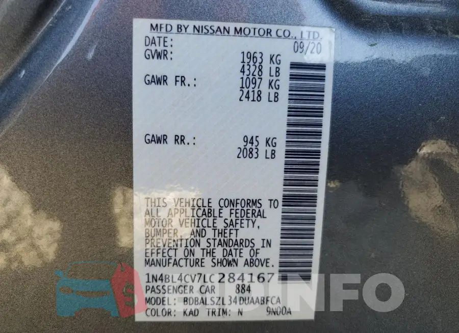 1N4BL4CV7LC284167 Photo# 13