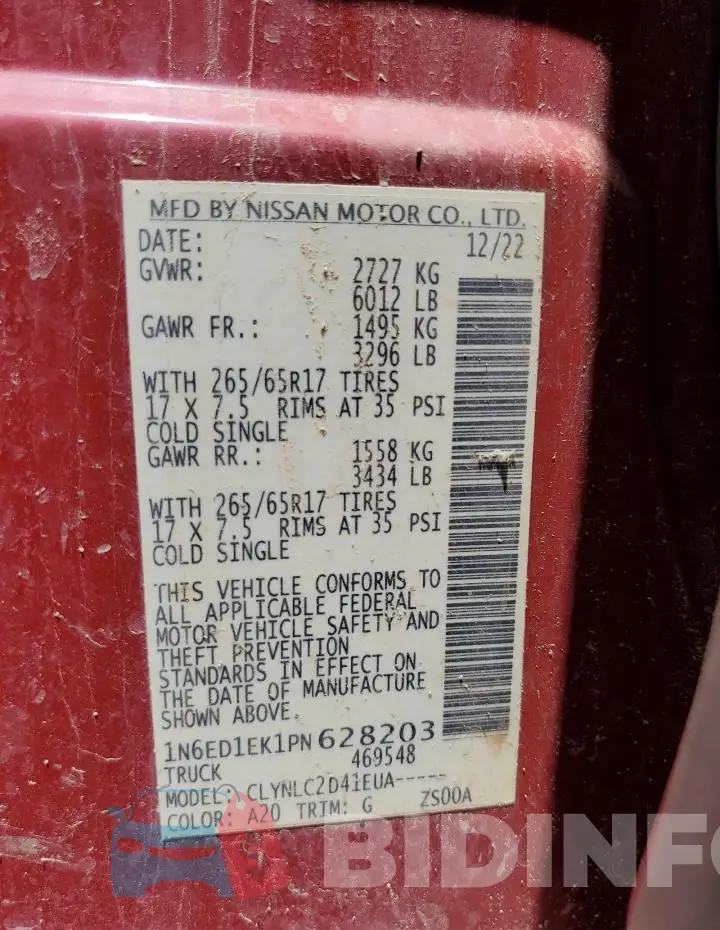 1N6ED1EK1PN628203 Photo# 12