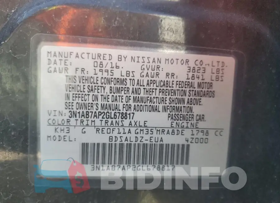3N1AB7AP2GL678817 Photo# 13