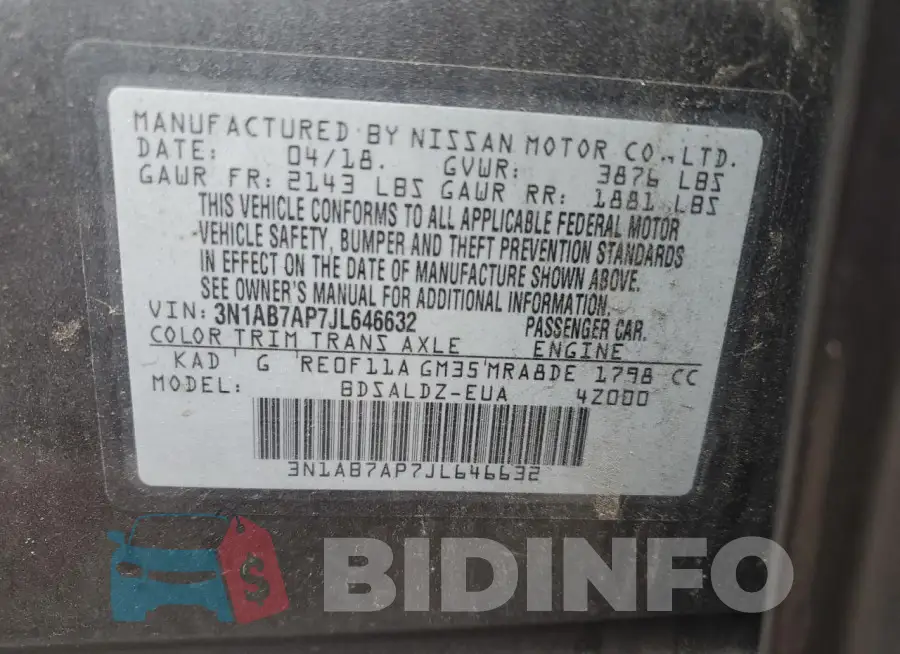 3N1AB7AP7JL646632 Photo# 12