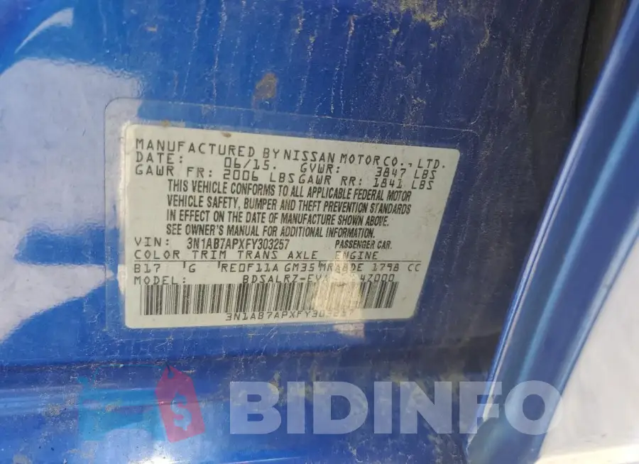 3N1AB7APXFY303257 Photo# 12
