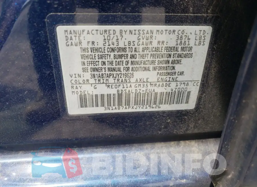 3N1AB7APXJY219626 Photo# 12