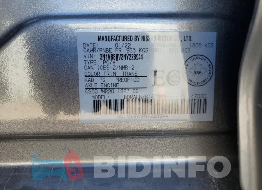 3N1AB8BV2NY228944 Photo# 12