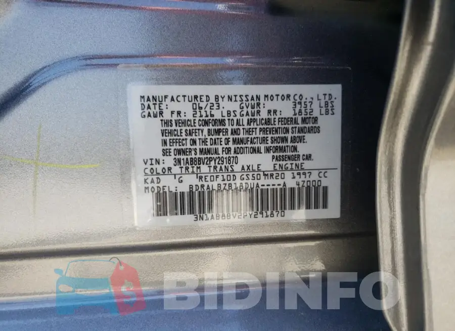 3N1AB8BV2PY291870 Photo# 12