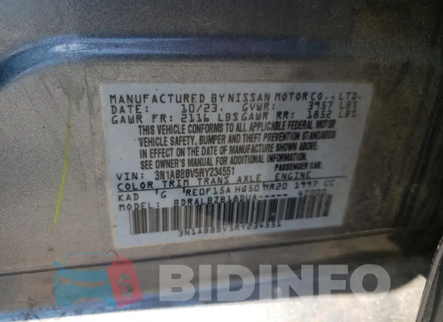 3N1AB8BV5RY234551 Photo# 12