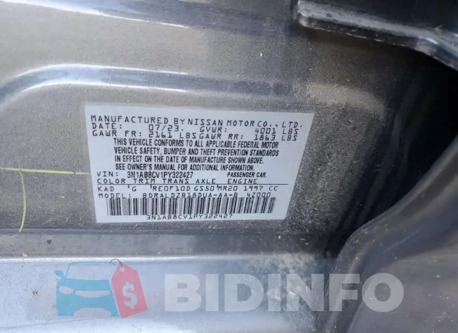 3N1AB8CV1PY322427 Photo# 13