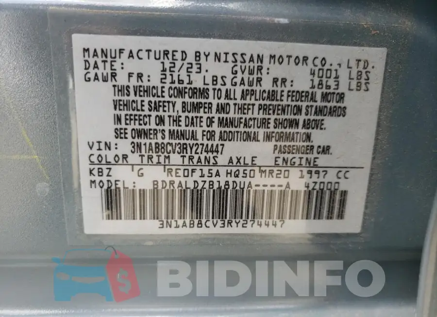 3N1AB8CV3RY274447 Photo# 12