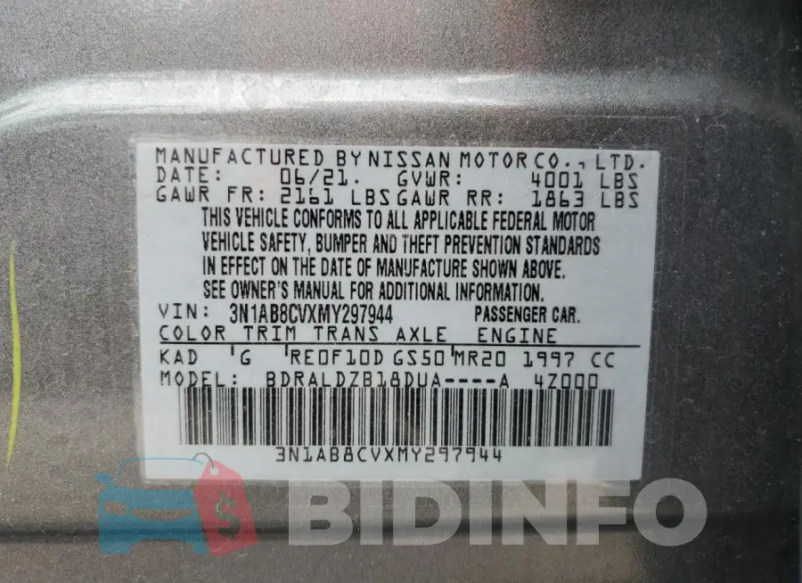 3N1AB8CVXMY297944 Photo# 12