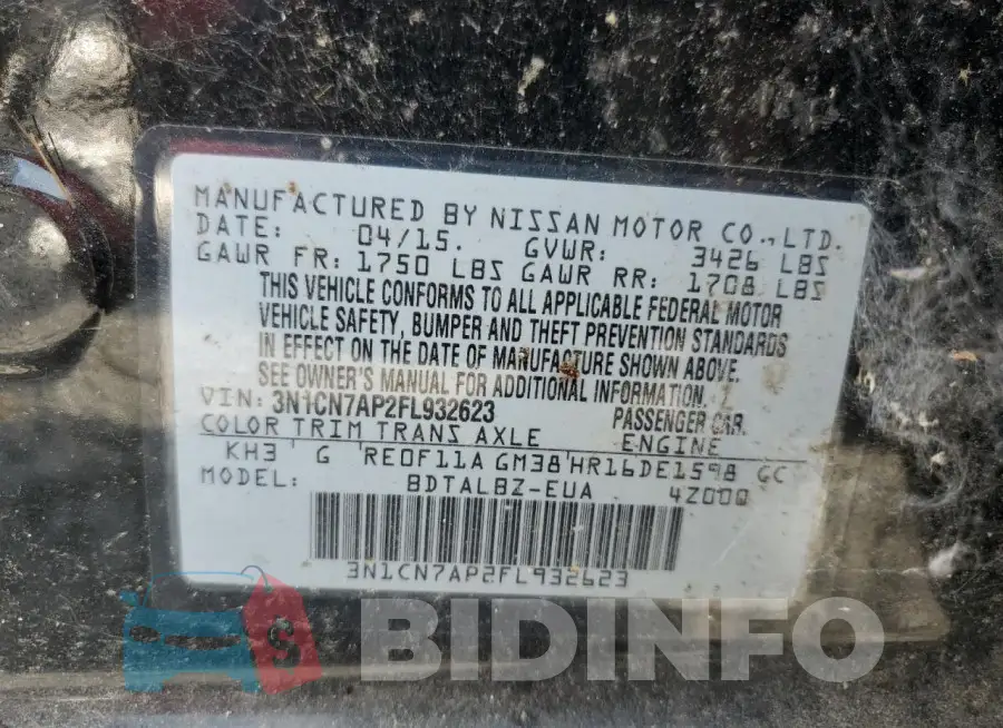 3N1CN7AP2FL932623 Photo# 12