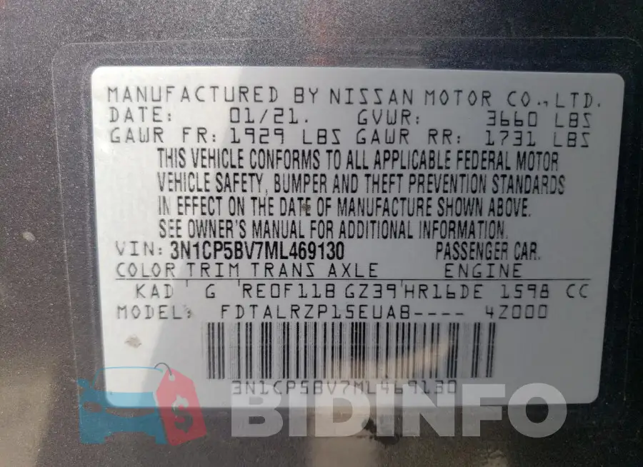 3N1CP5BV7ML469130 Photo# 13