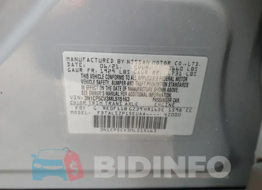 3N1CP5CV3ML515163 Photo# 12