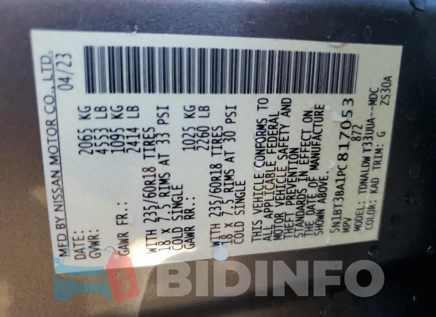 5N1BT3BA1PC817053 Photo# 14