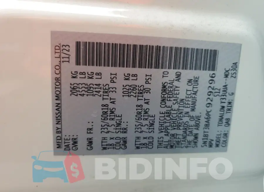 5N1BT3BA6PC929296 Photo# 13