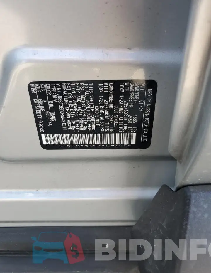 JN8BT3BB9RW431211 Photo# 13