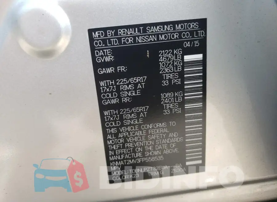 KNMAT2MV3FP558535 Photo# 13