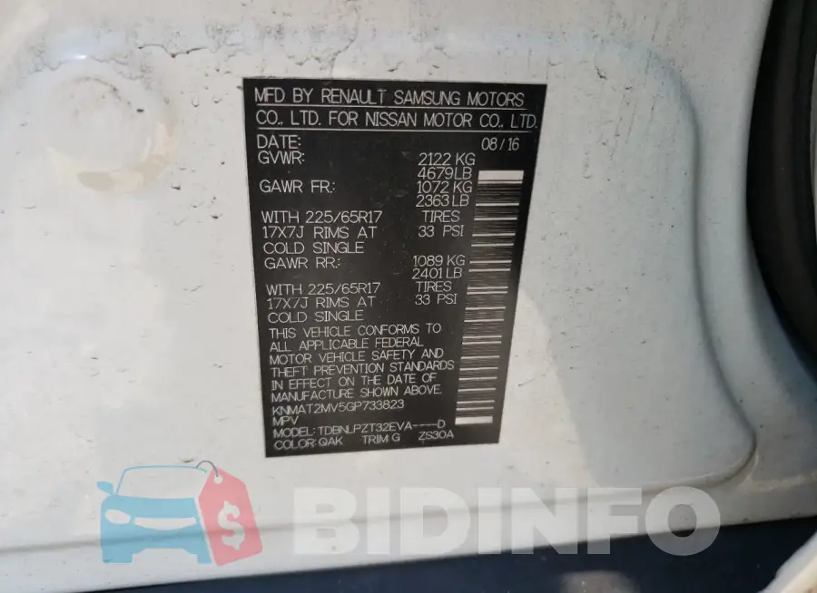 KNMAT2MV5GP733823 Photo# 13