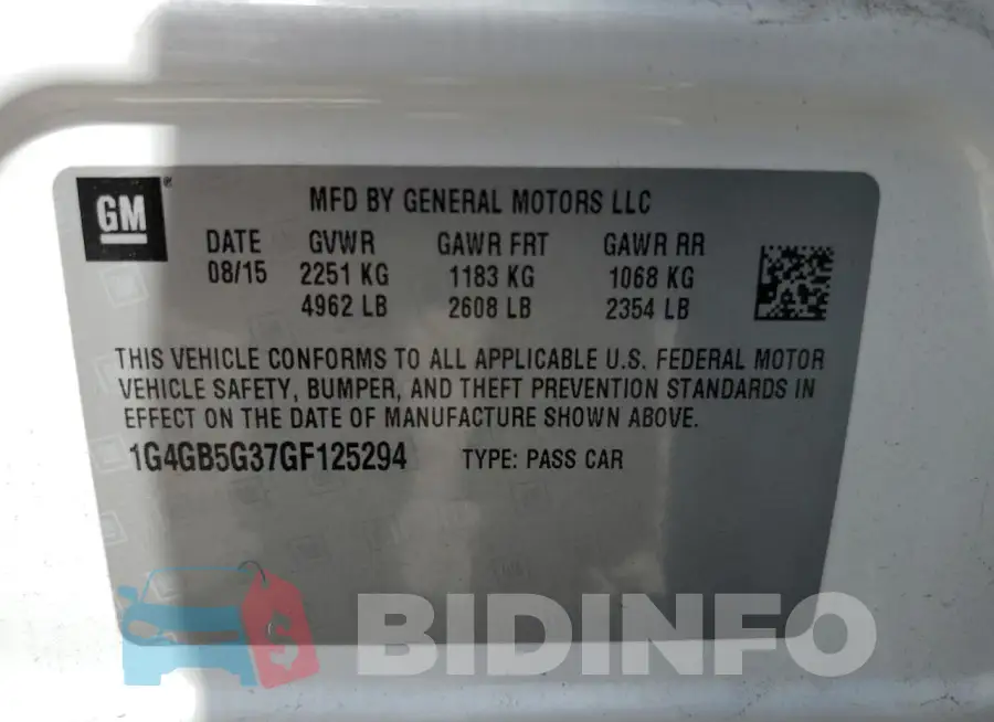 1G4GB5G37GF125294 Photo# 13