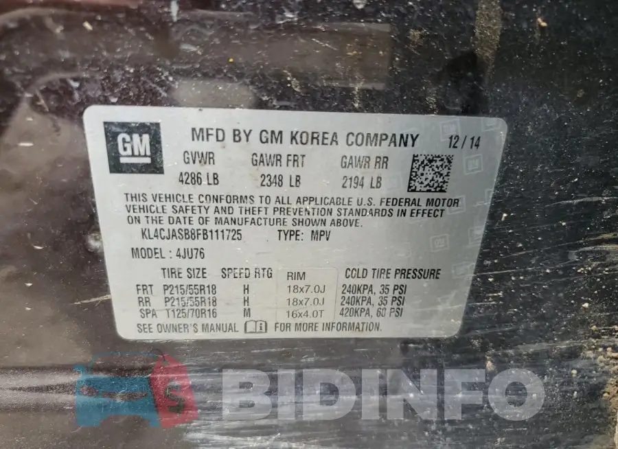 KL4CJASB8FB111725 Photo# 12