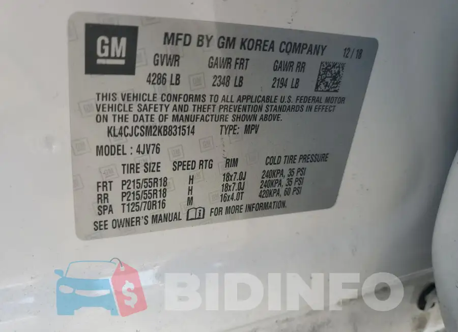 KL4CJCSM2KB831514 Photo# 12