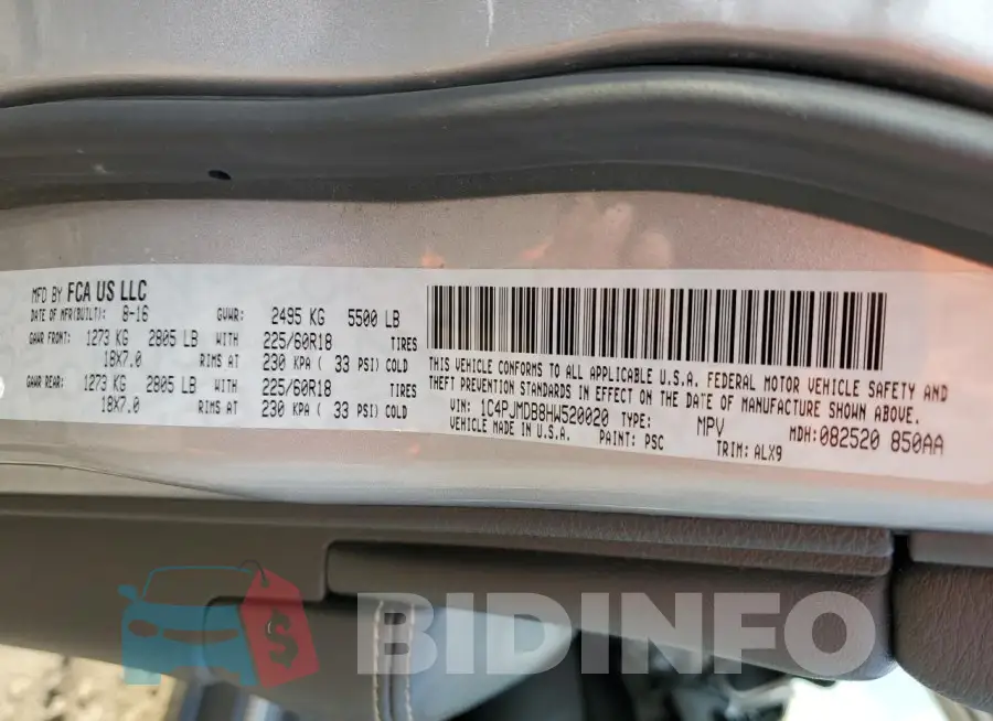 1C4PJMDB8HW520020 Photo# 12