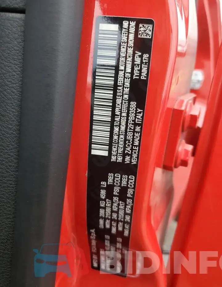 ZACCJBBT2FPB93588 Photo# 13