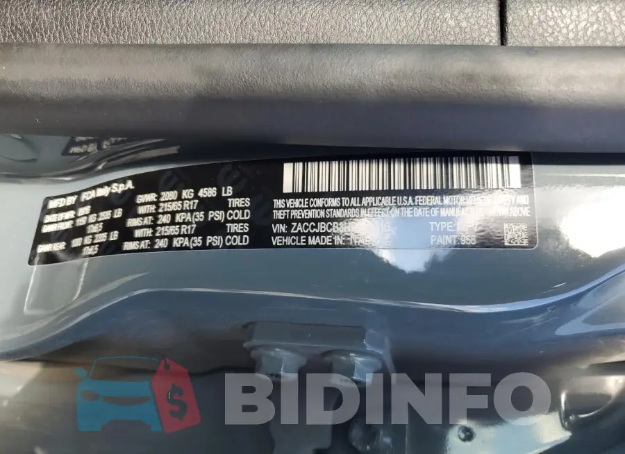 ZACCJBCB3HPE45616 Photo# 12
