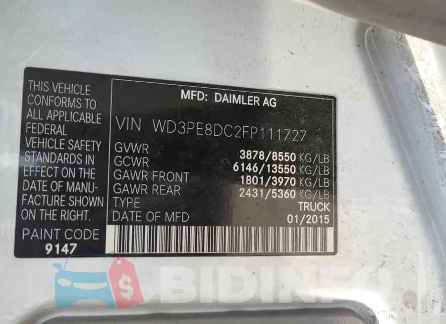 WD3PE8DC2FP111727 Photo# 10