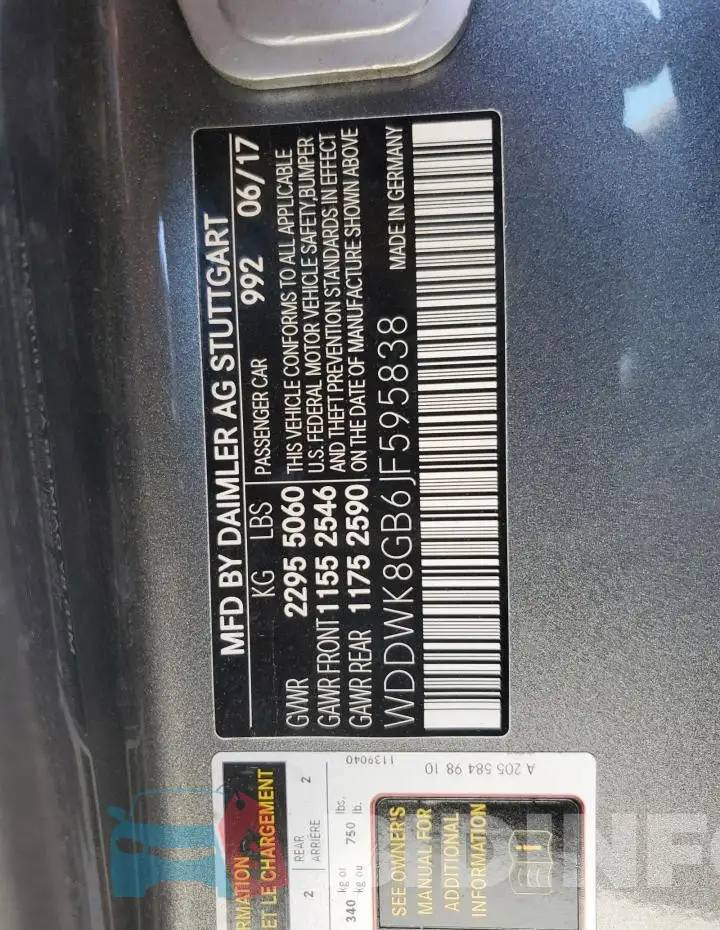 WDDWK8GB6JF595838 Photo# 12